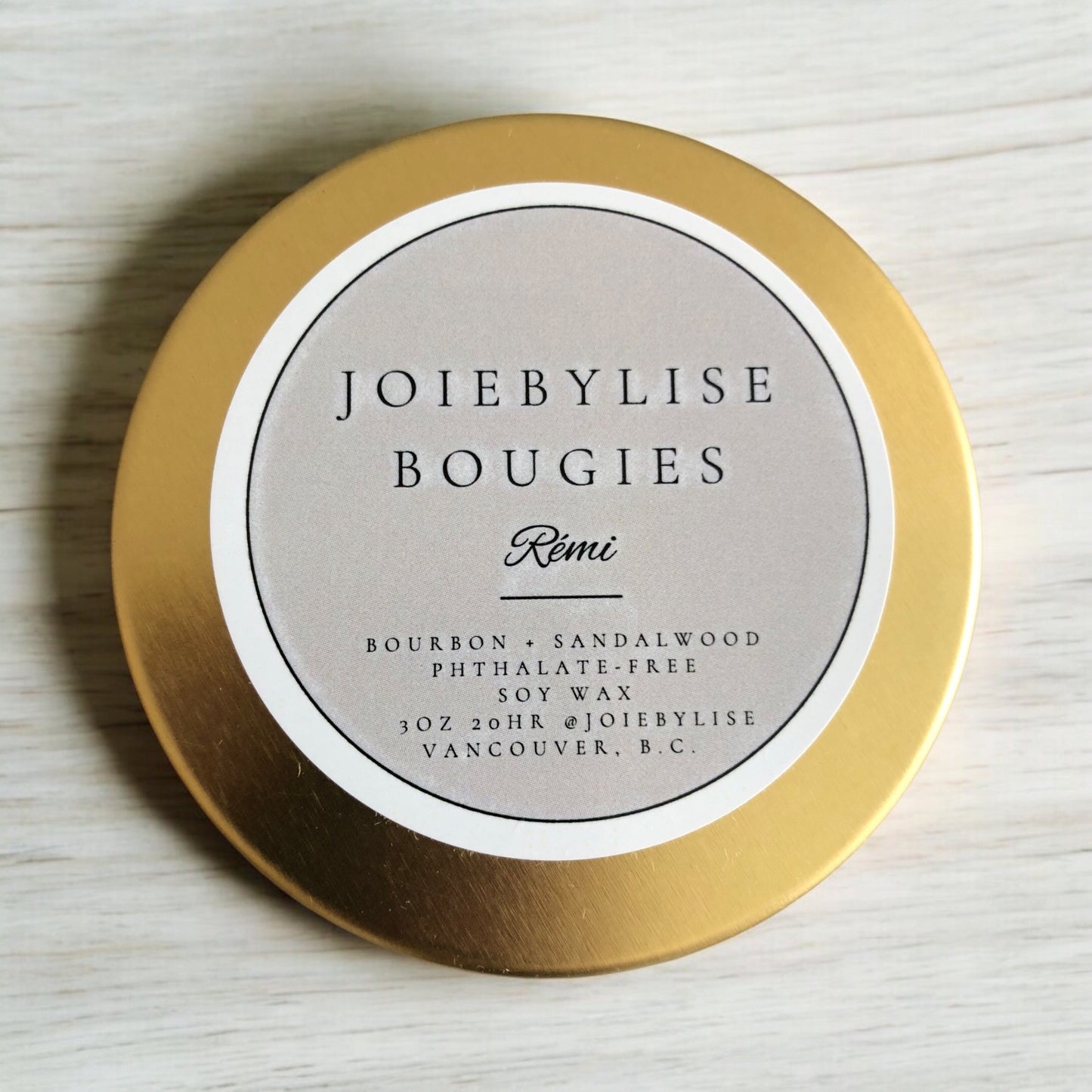 3 oz Soy Wax Rémi Bougie - Bourbon Sandalwood