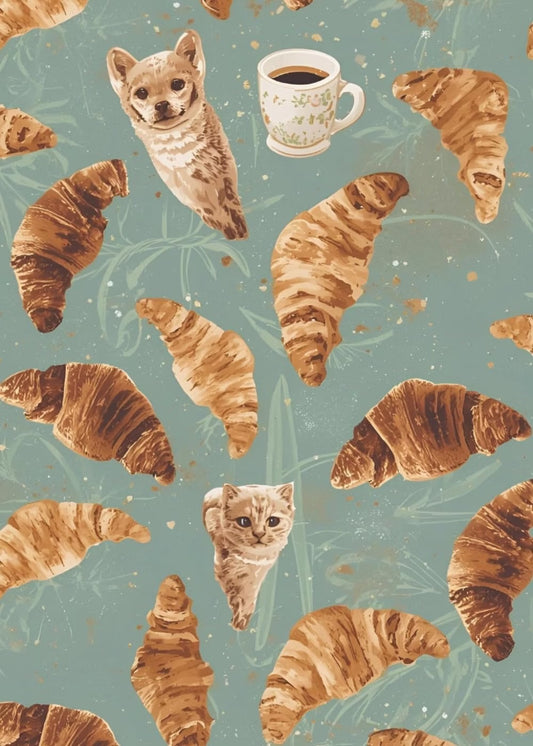 Croissant Crawl Lined Journal: 5 x 7 inch 100 pages