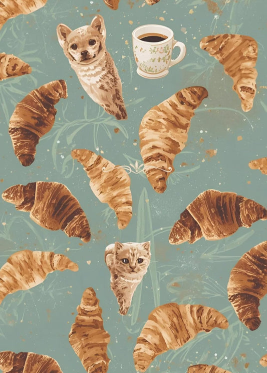 Croissant Crawl Softcover Journal: 48 lined pages 5 x 7 inch