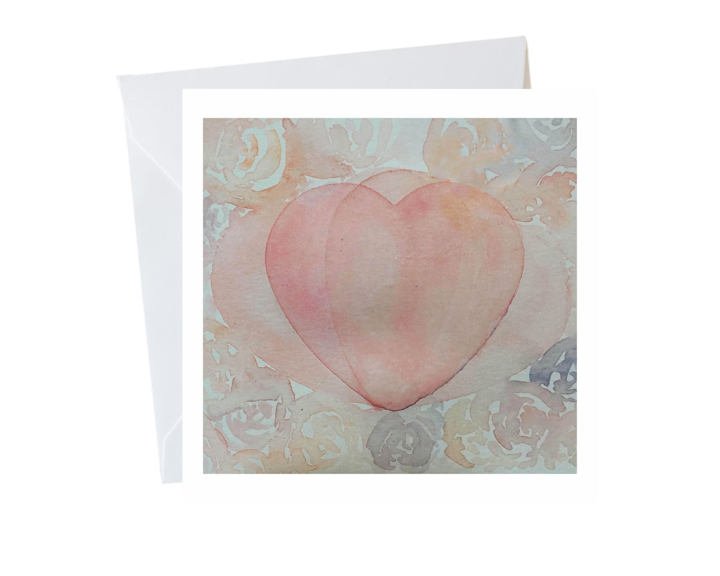 Goddess Heart handpainted watercolour postcard 5 x 5 inches - blank inside