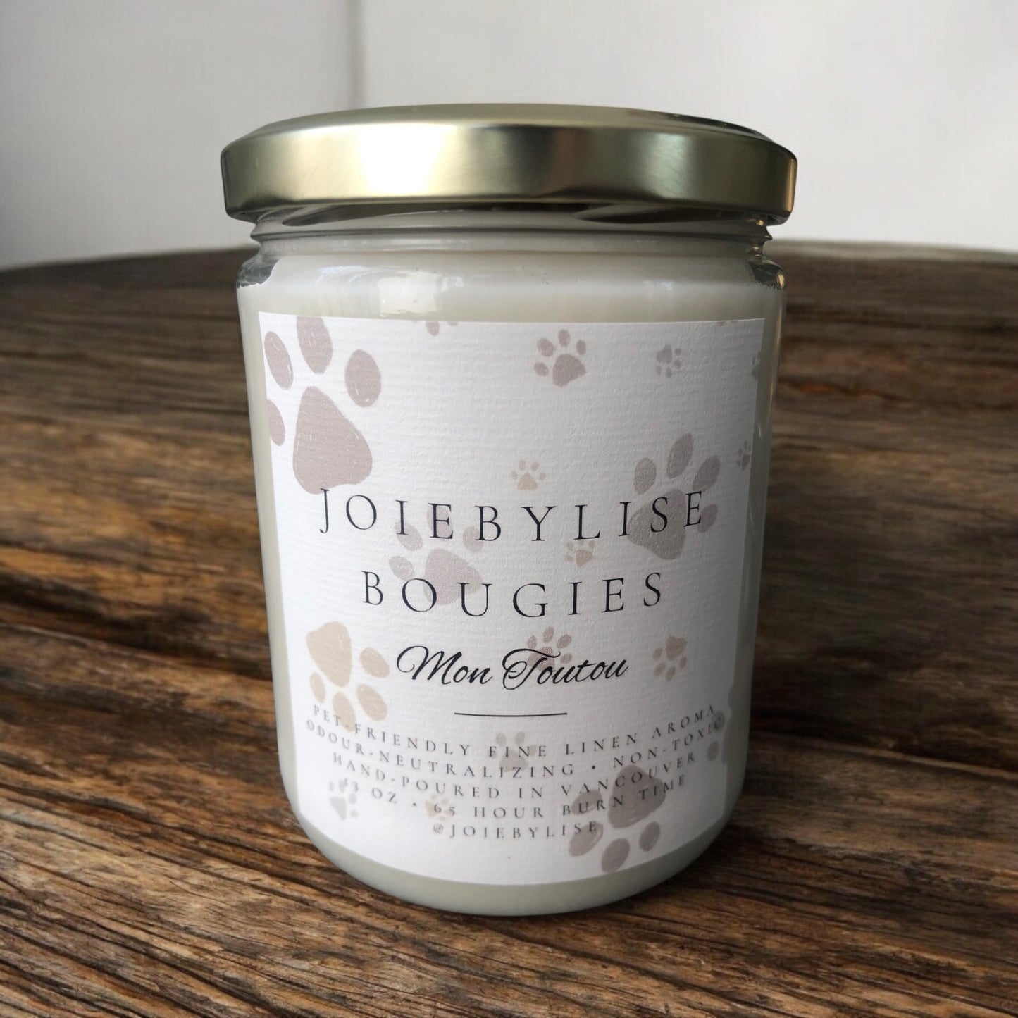 Mon Toutou Pet Lover's Odour Neutralizing Soy Wax Bougie 3 oz