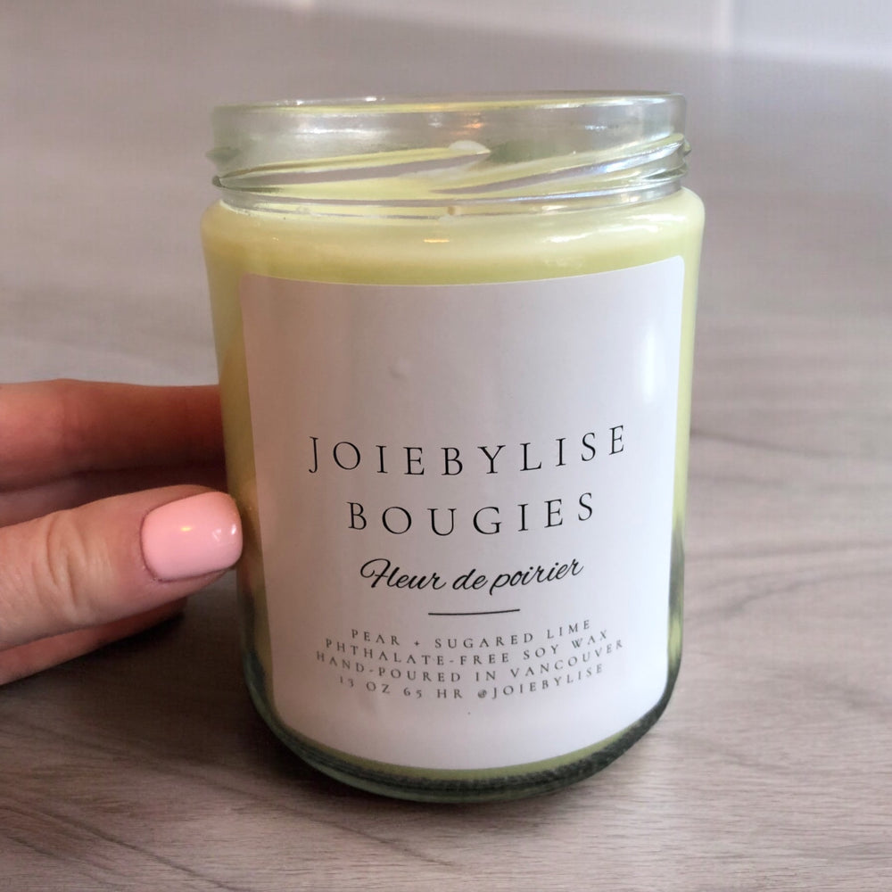 13 oz Fleur de Poirier Soy Wax Bougie - Pear + Lime