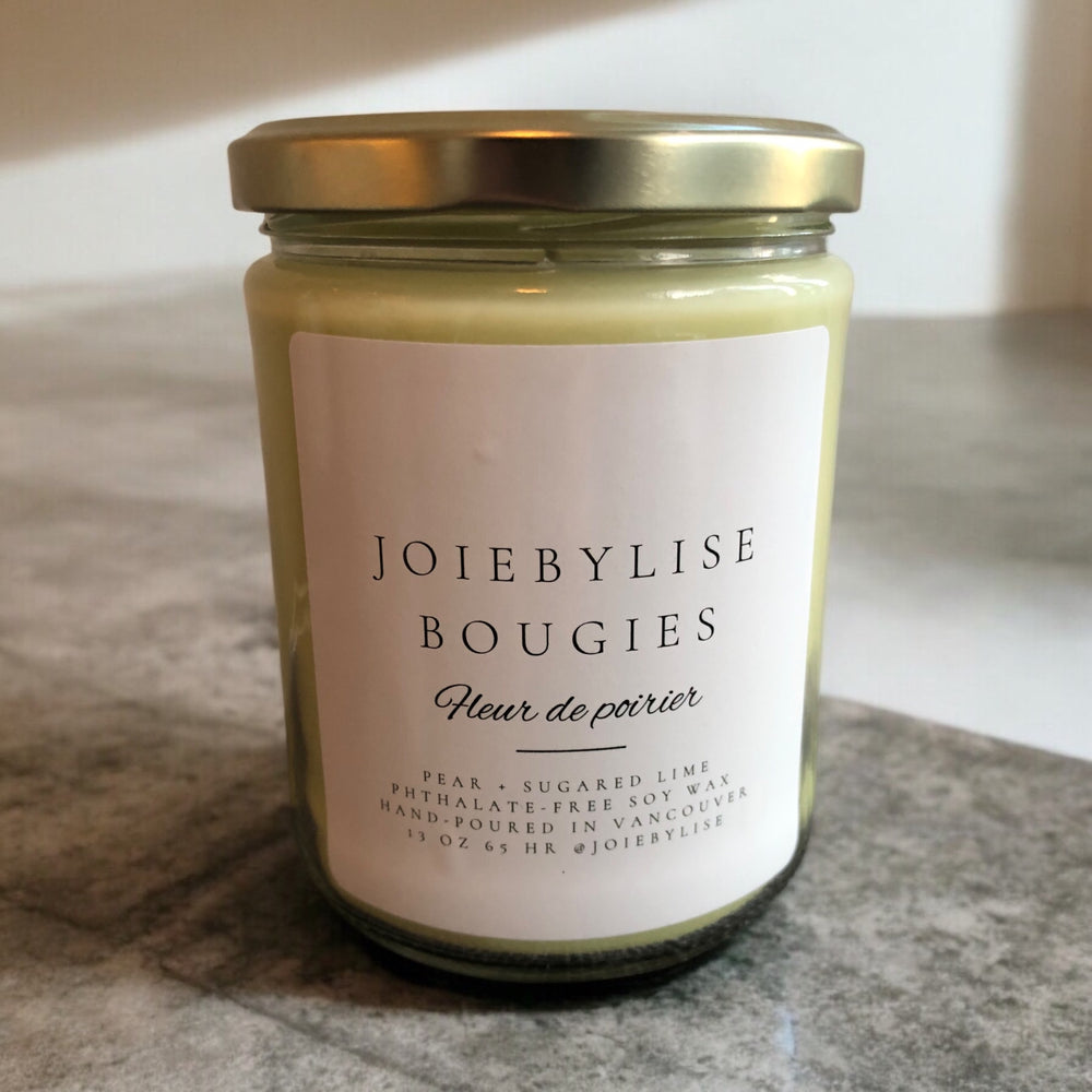 13 oz Fleur de Poirier Soy Wax Bougie - Pear + Lime
