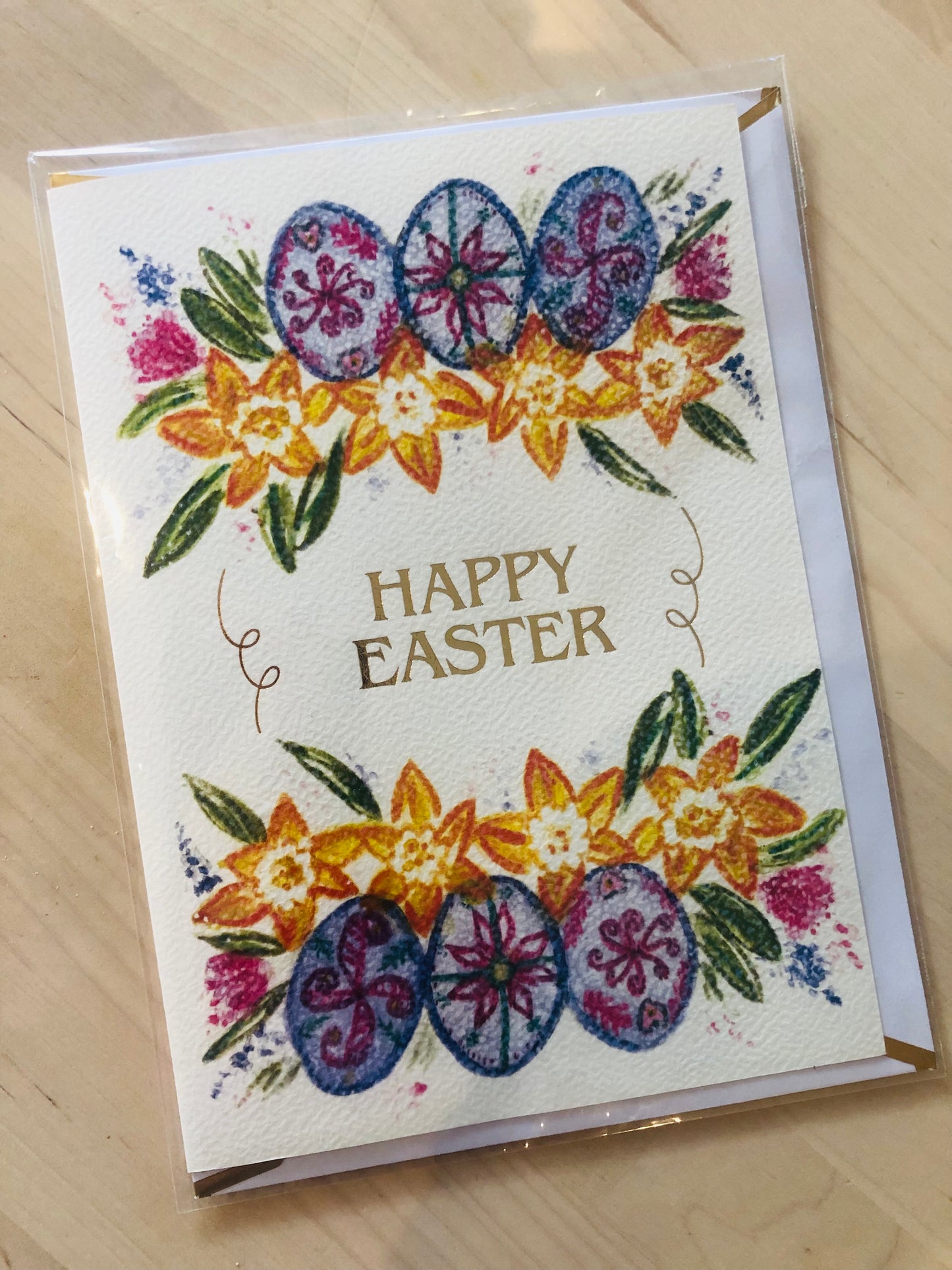 Happy Easter handpainted watercolour greeting card