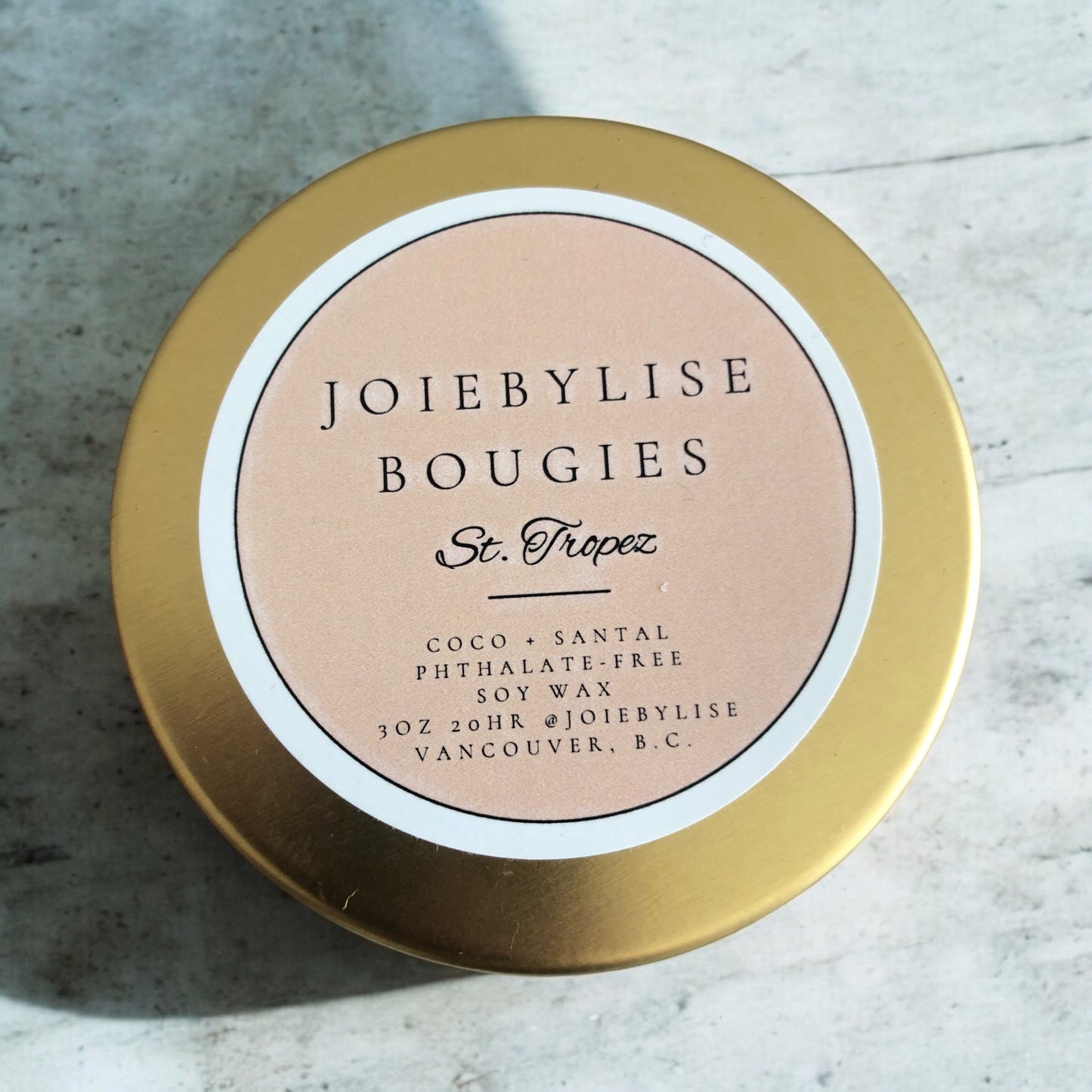 3 oz St. Tropez Soy Wax Bébé Candle - Coconut Sandalwood