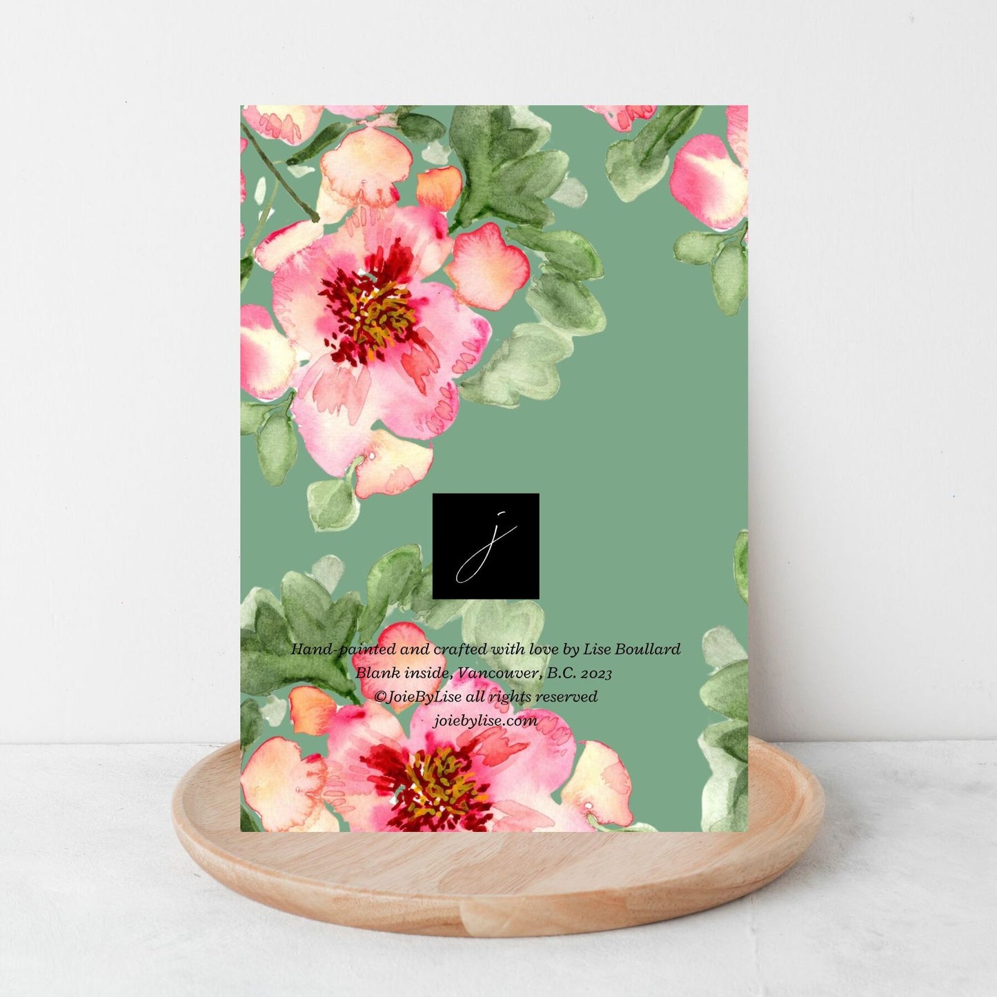 Flowers for mom - Fleurs pour maman handpainted watercolour greeting card