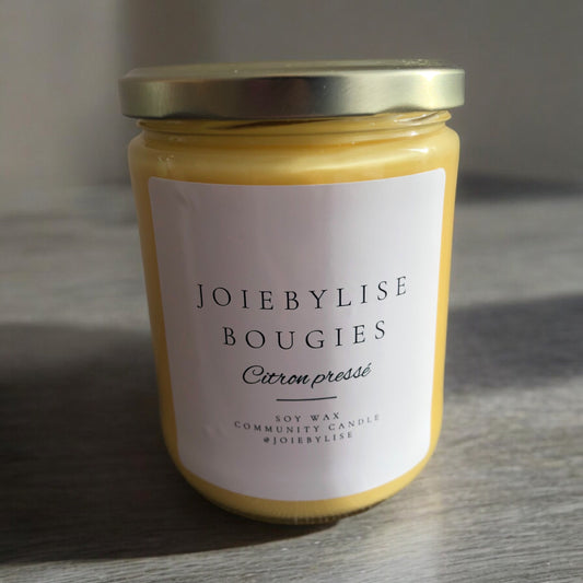 13 oz Soy Wax Bougie - Citron Pressé, Lemon Vanilla